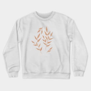 Minimalist Leaves on Taupe Crewneck Sweatshirt